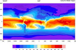 NCEP Climatology column water vapor CWV total precipitable TPW