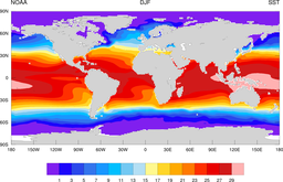 NOAA climatology mean sea surface temperature SST