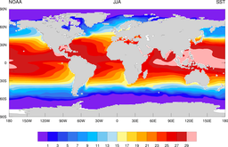 NOAA climatology mean sea surface temperature SST
